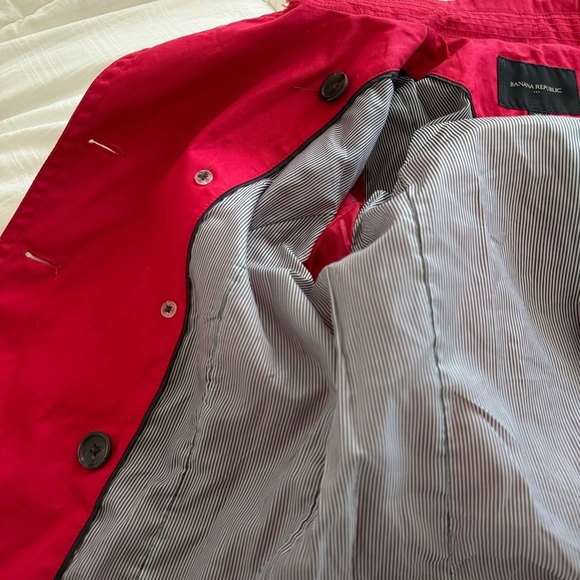 Banana Republic Pop Color Trench Coat Red size XS - Picture 12 of 13